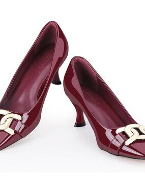 Heel Pumps Fashion Metal Slip On Stiletto Wedding Party Comfortable Dress Pump